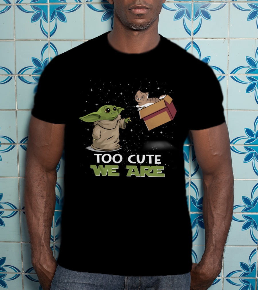Too Cute We Are Baby Yoda And Cat T-Shirt