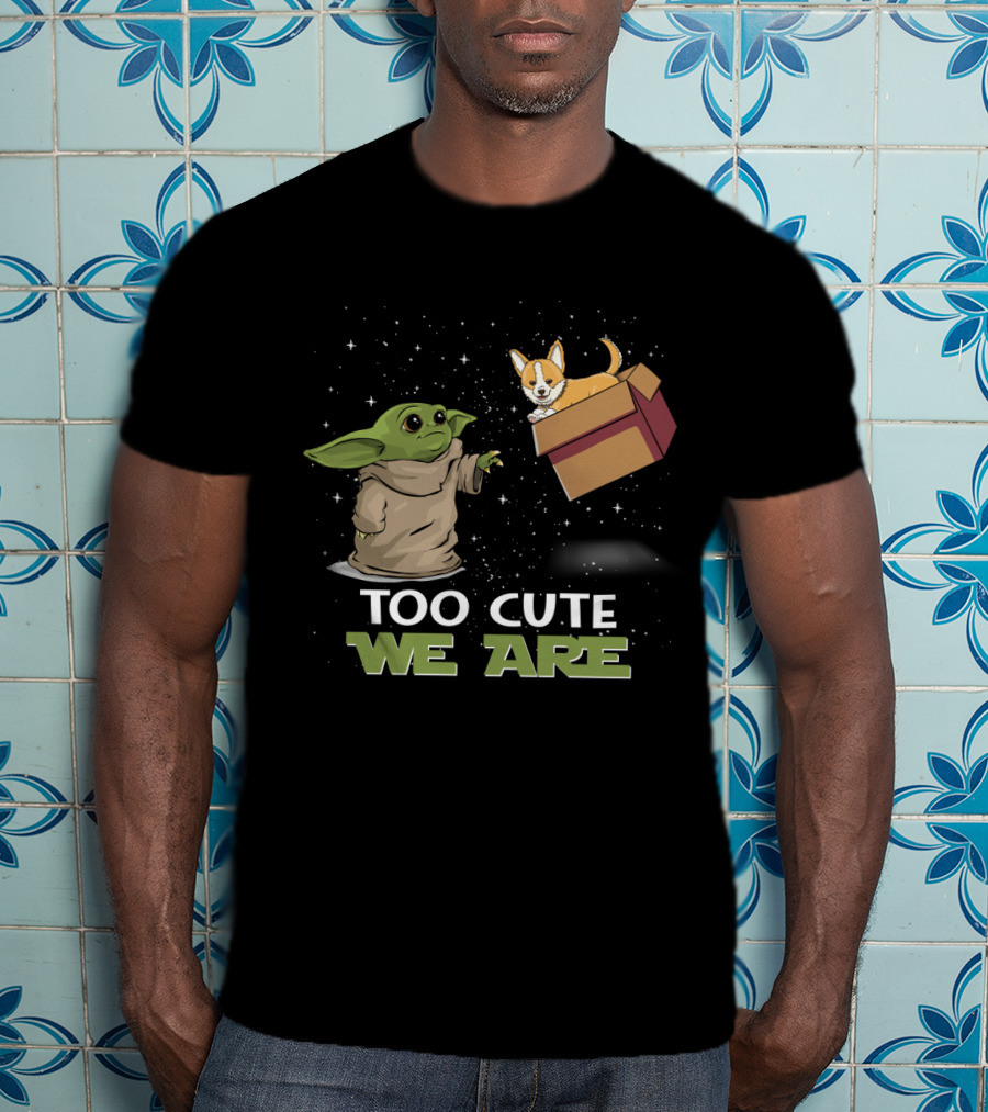 Too Cute We Are Baby Yoda And Corgi T-Shirt