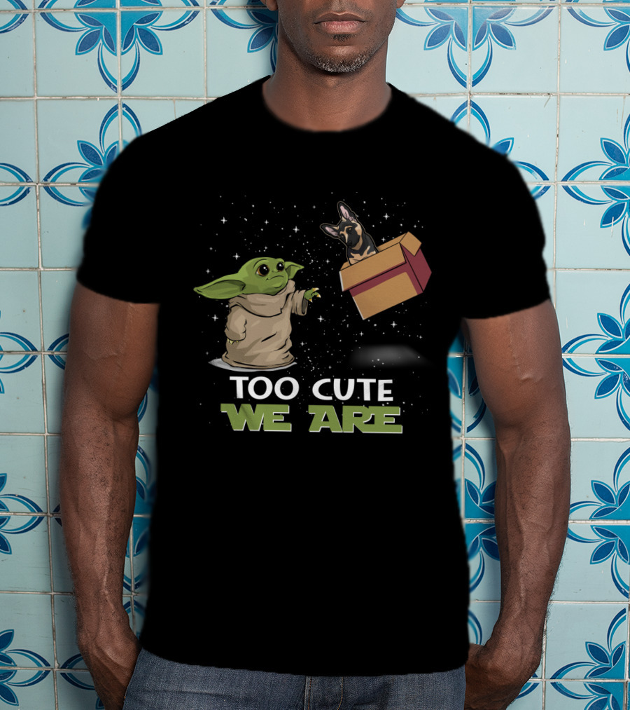 Too Cute We Are Baby Yoda And German Shepherd T-Shirt