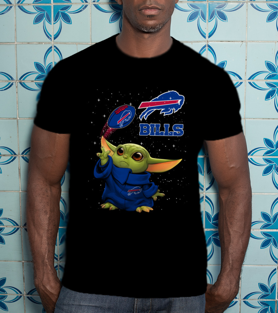 Baby Yoda Buffalo Bills NFL Star Wars Crossover T-Shirt