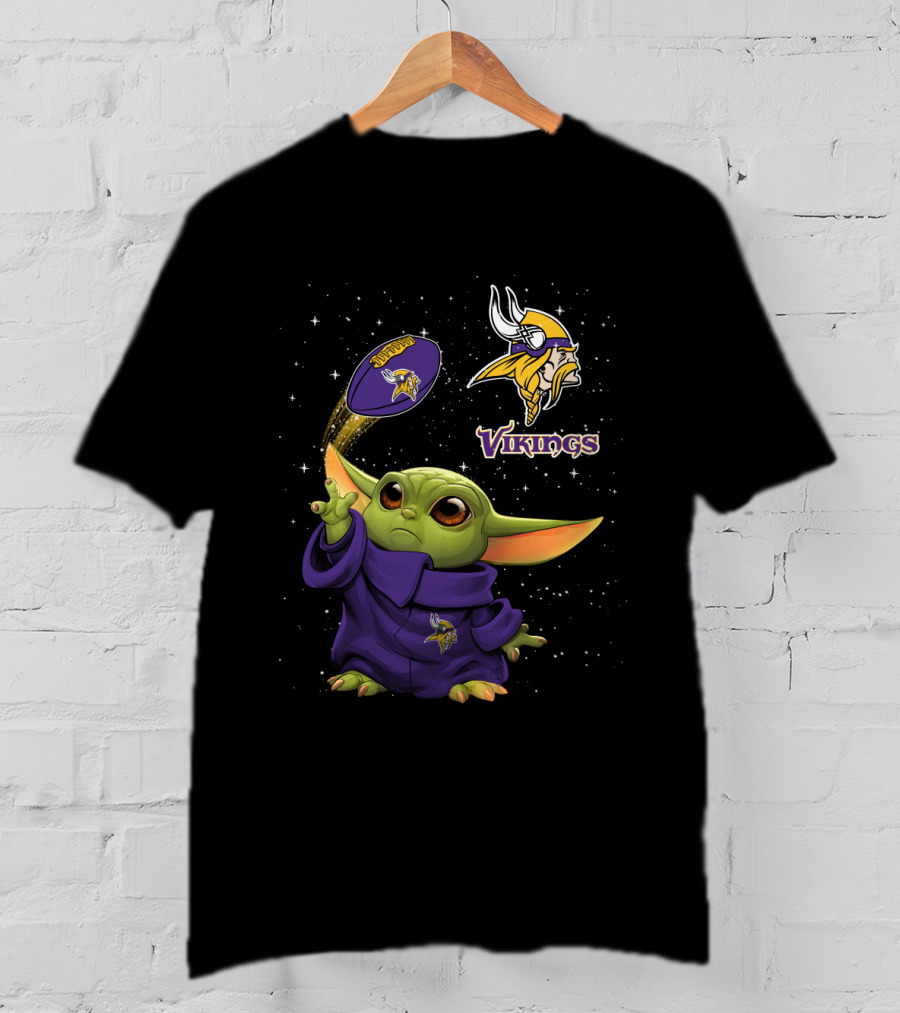 Baby Yoda Minnesota Vikings Football Force Magic NFL Fan T-Shirt