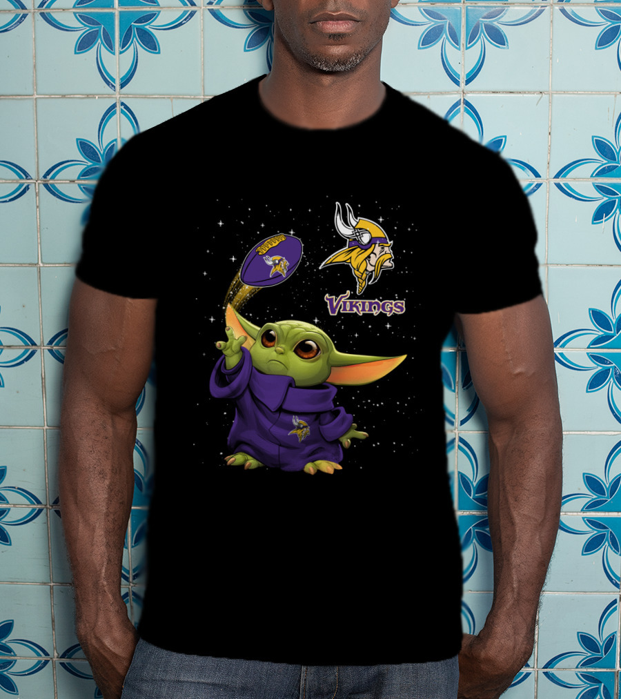 Baby Yoda Minnesota Vikings Football Force Magic NFL Fan T-Shirt