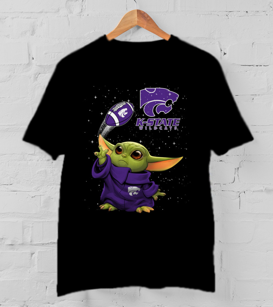 Kansas State Wildcats Baby Yoda Football Magic T-Shirt