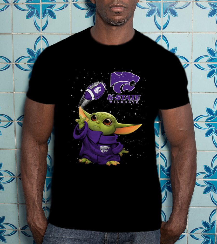 Kansas State Wildcats Baby Yoda Football Magic T-Shirt