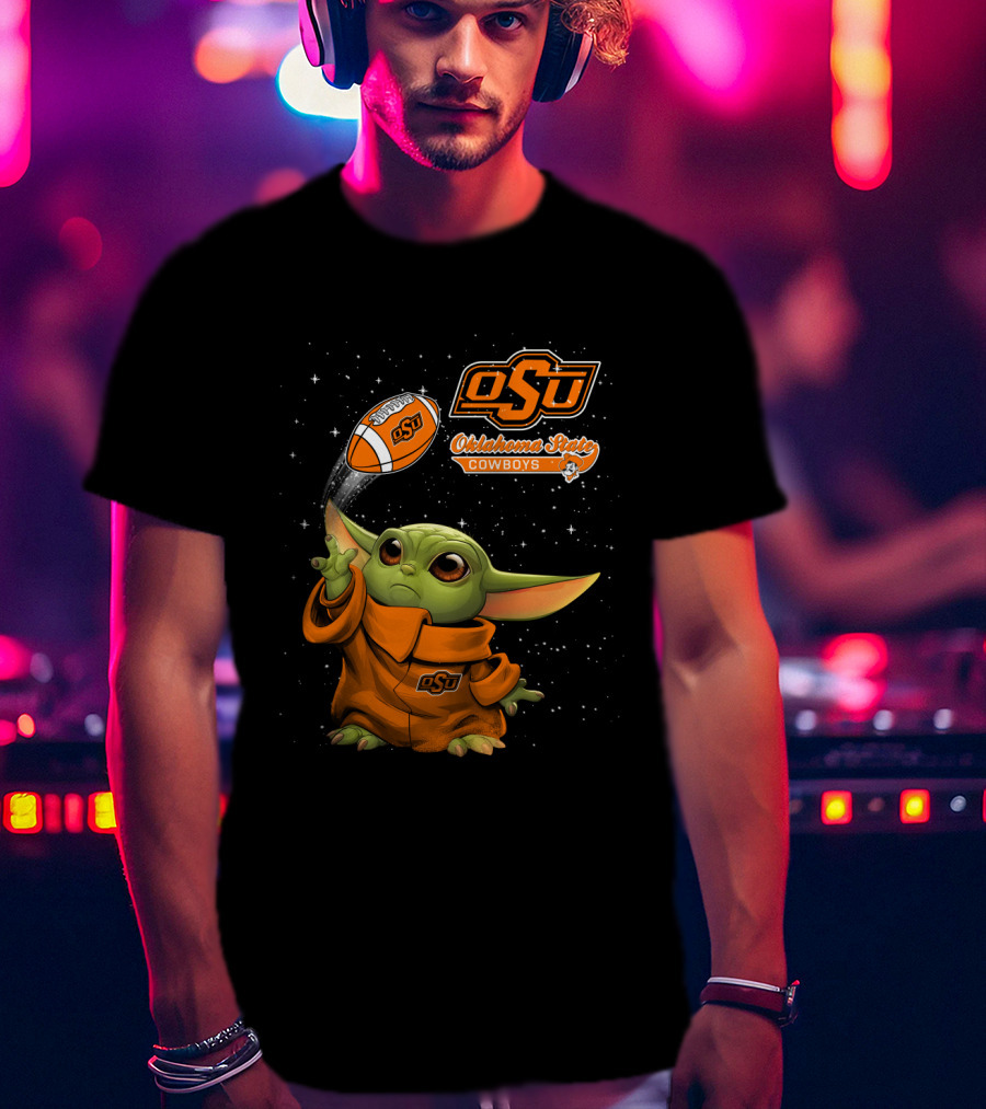 OSU Baby Yoda Oklahoma State Cowboys Football T-Shirt