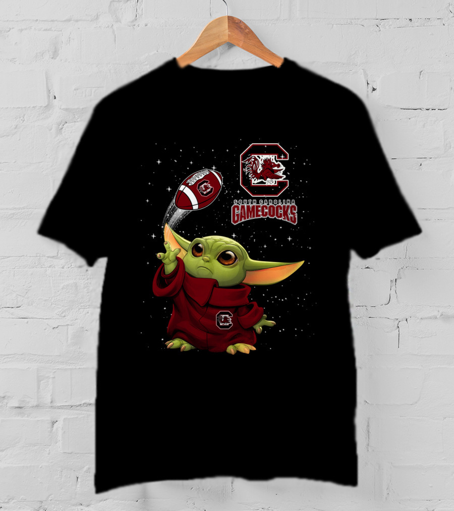Baby Yoda South Carolina Gamecocks Football T-Shirt