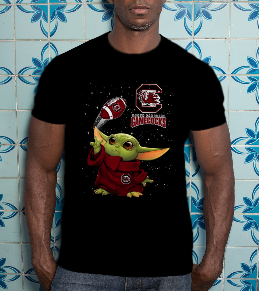 Baby Yoda South Carolina Gamecocks Football T-Shirt