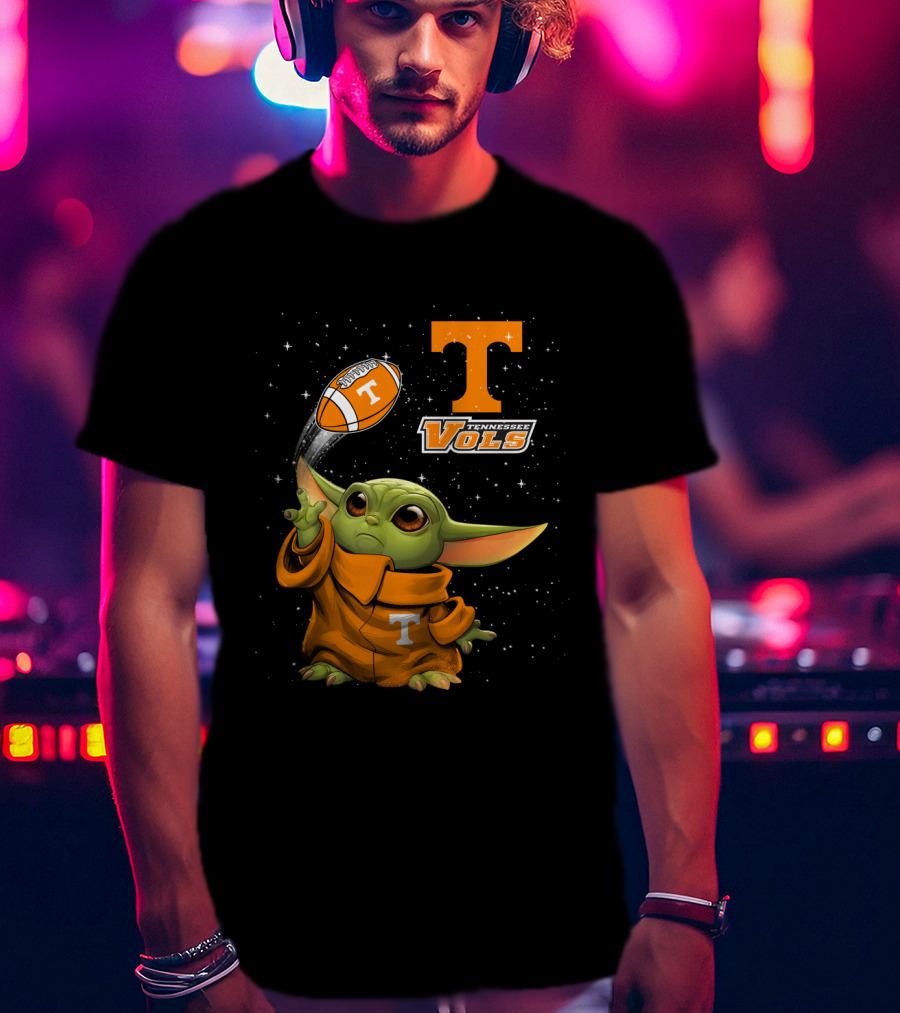 Baby Yoda Tennessee Vols Football Lovers T-Shirt