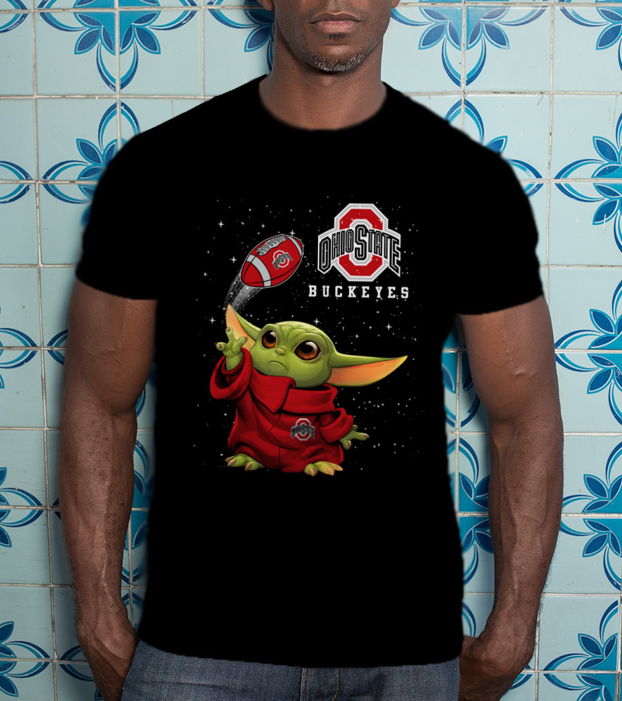 Baby Yoda Ohio State Buckeyes Football Fan Gear T-Shirt