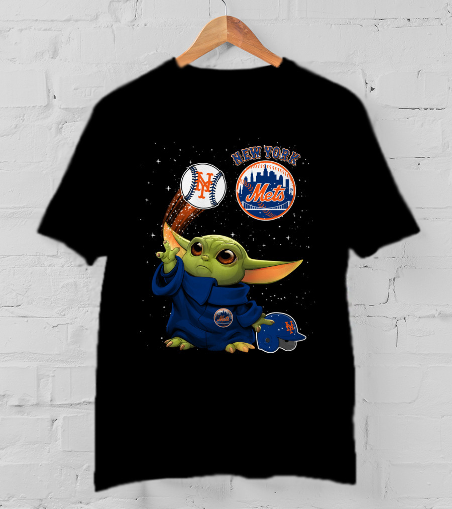 New York Mets Baby Yoda Baseball Star Wars Fans T-Shirt