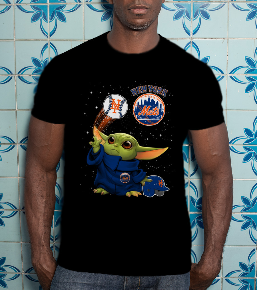 New York Mets Baby Yoda Baseball Star Wars Fans T-Shirt