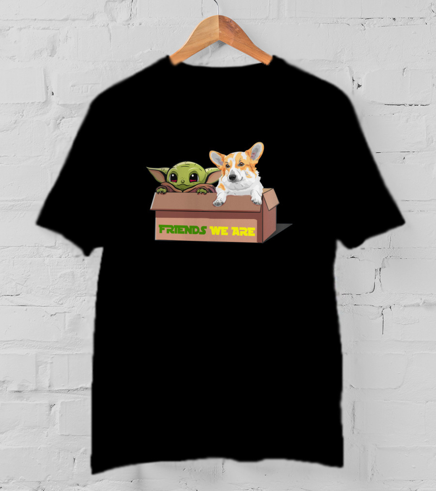 Baby Yoda Friends We Are Corgi In Box T-Shirt