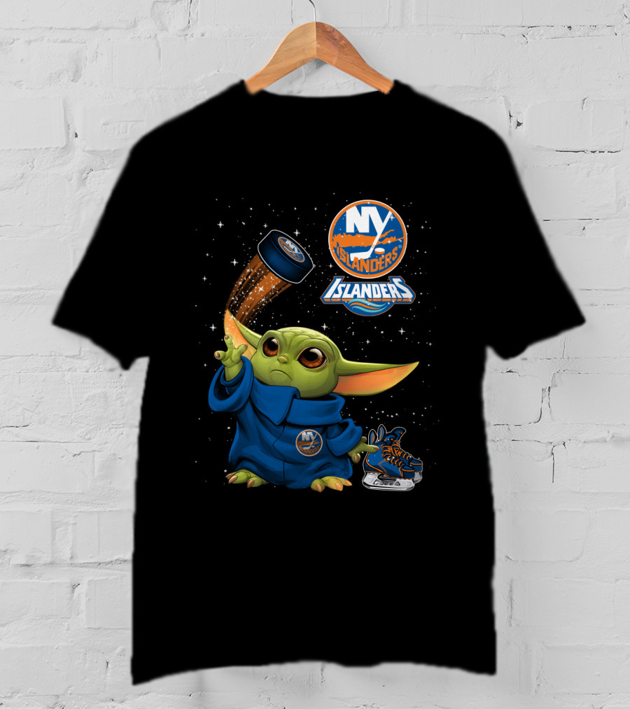 NY Islanders Baby Yoda Hockey Puck Magic T-Shirt