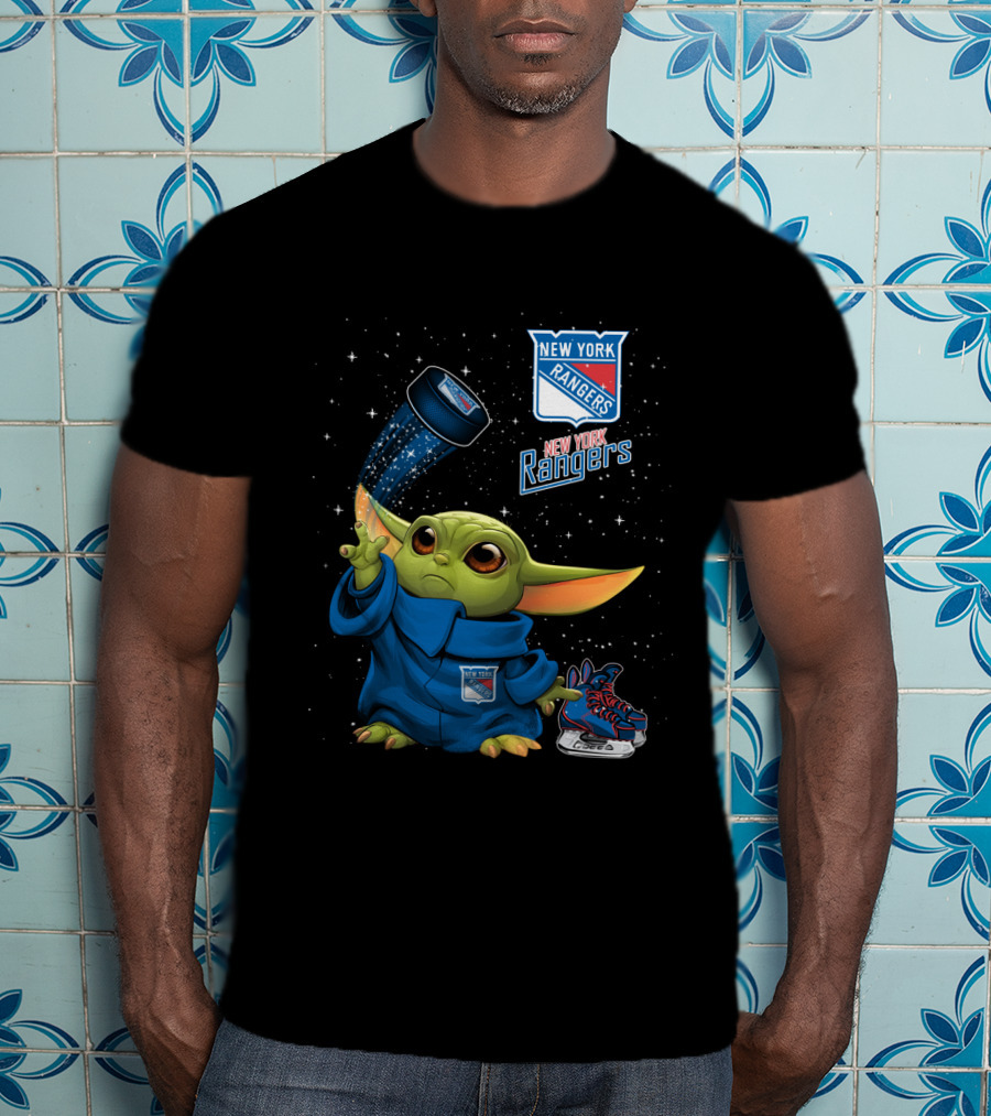 New York Rangers Baby Yoda Hockey Magic T-Shirt