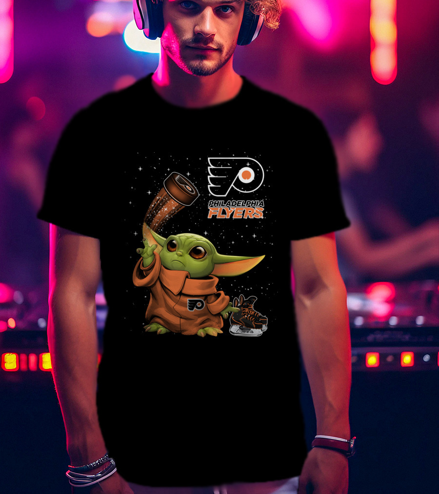 Philadelphia Flyers Baby Yoda Star Wars Hockey Fan T-Shirt