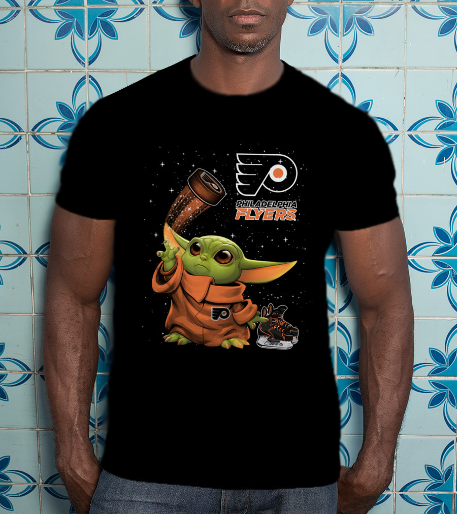 Philadelphia Flyers Baby Yoda Star Wars Hockey Fan T-Shirt