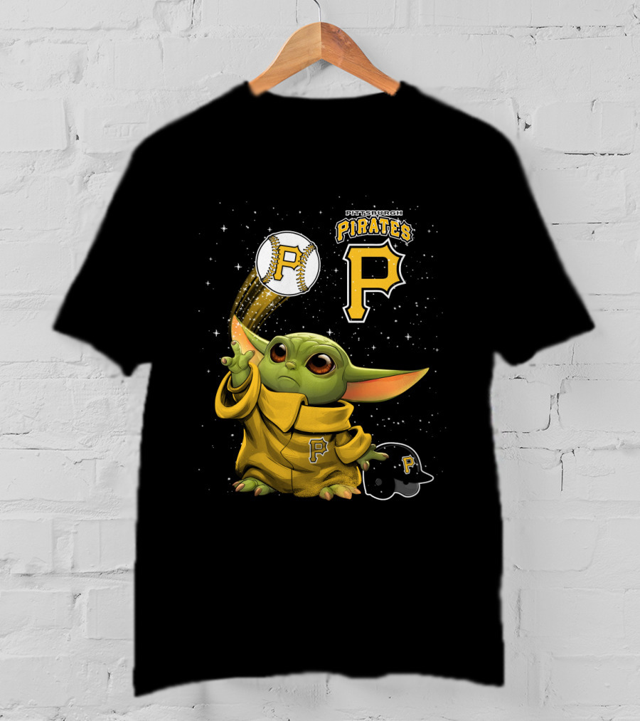 Pittsburgh Pirates Baseball And Adorable Green Character In Yellow Outfit T-Shirt