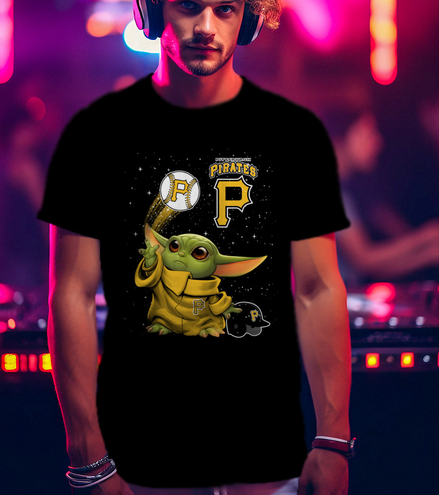Pittsburgh Pirates Baseball And Adorable Green Character In Yellow Outfit T-Shirt
