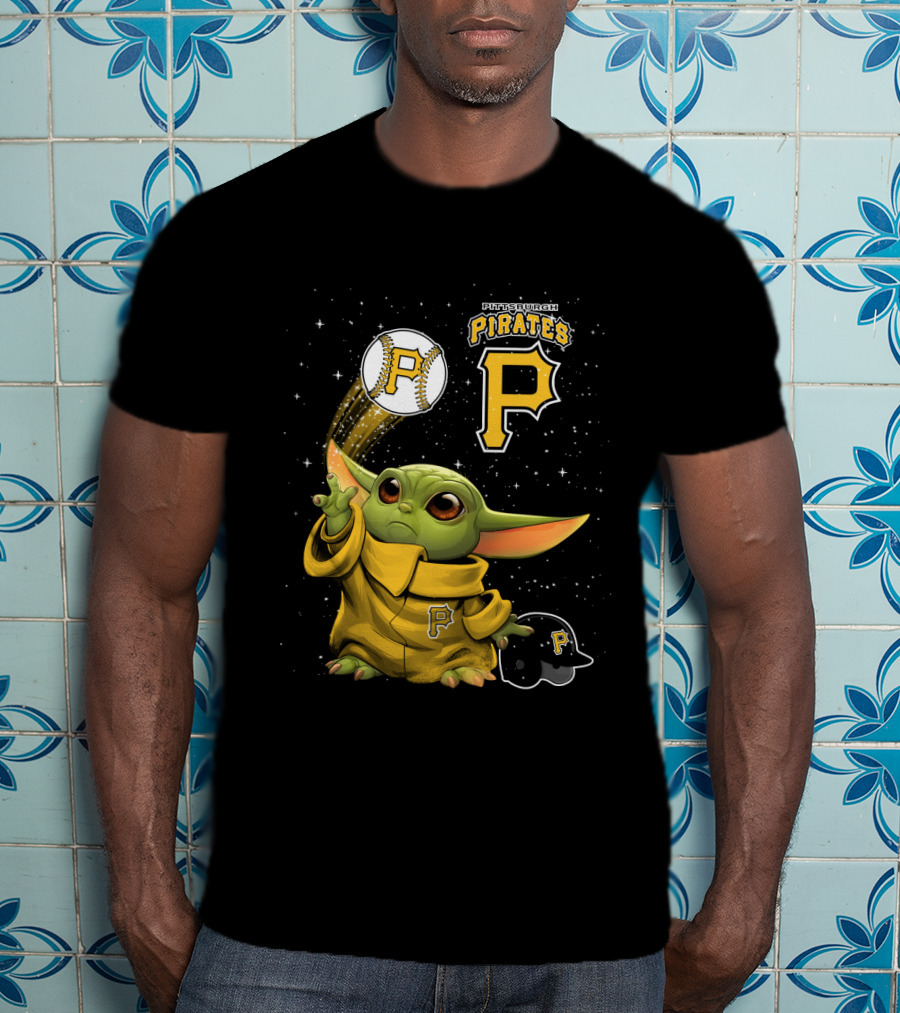 Pittsburgh Pirates Baseball And Adorable Green Character In Yellow Outfit T-Shirt