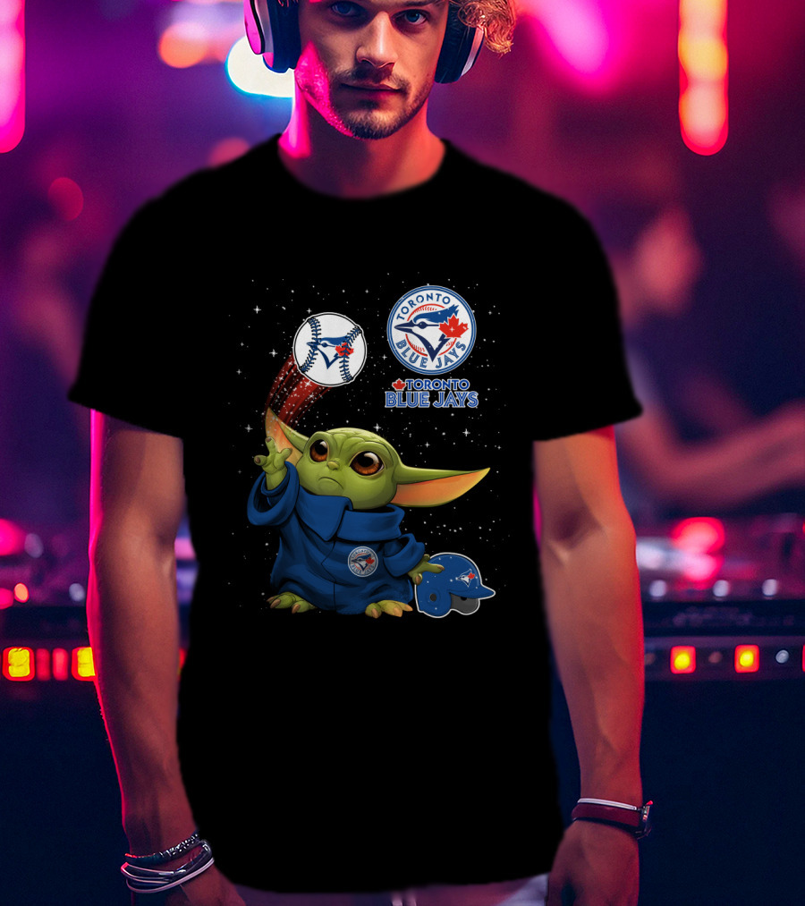 Toronto Blue Jays Baseball With Green Character And Baseball Hat T-Shirt