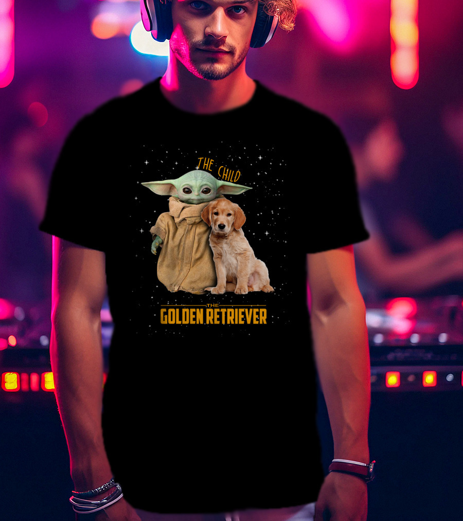 The Child Baby Yoda And Golden Retriever Star Wars Mashup T-Shirt
