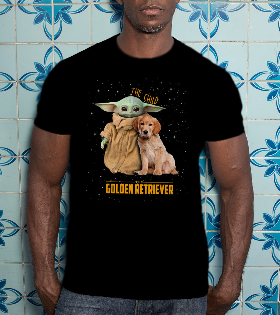 The Child Baby Yoda And Golden Retriever Star Wars Mashup T-Shirt
