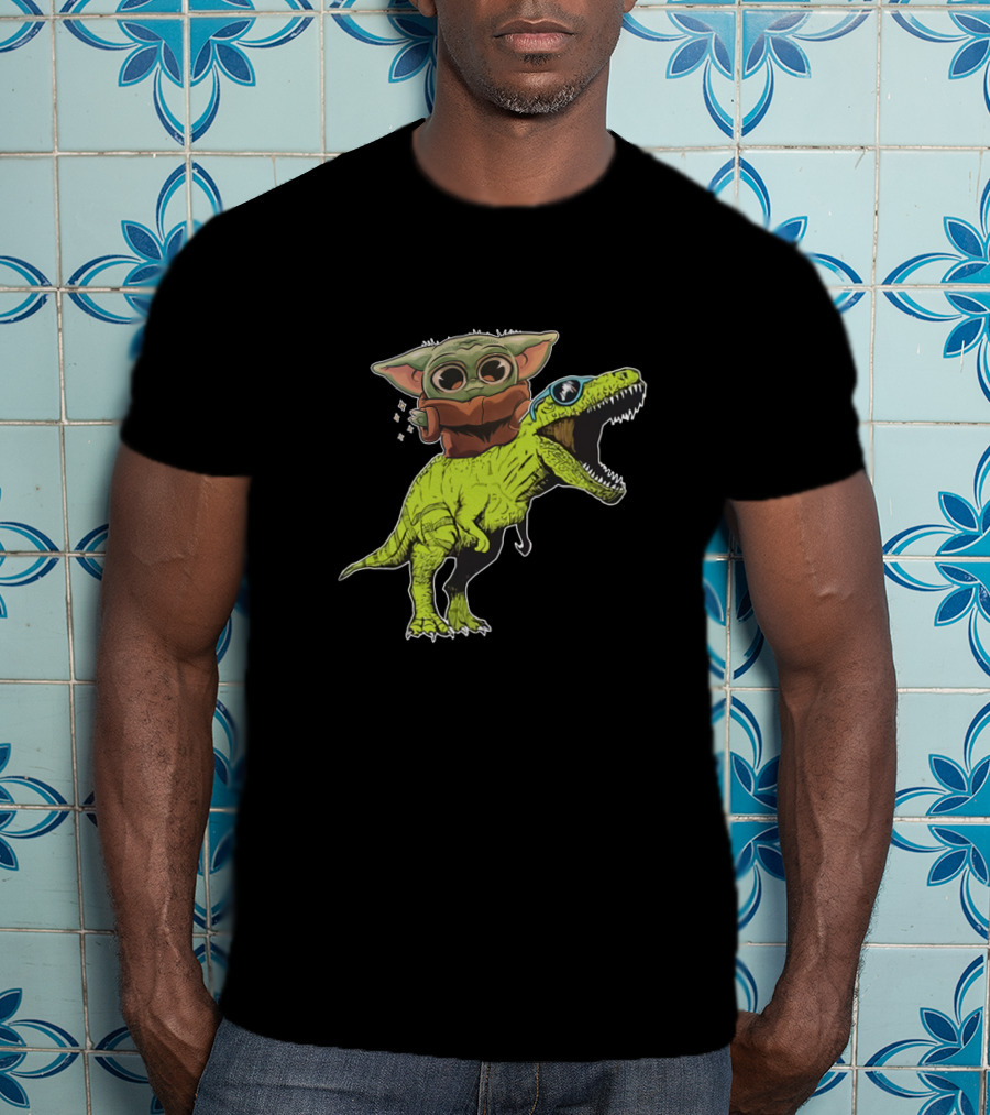 Dinosaur Baby Riding T-Rex T-Shirt