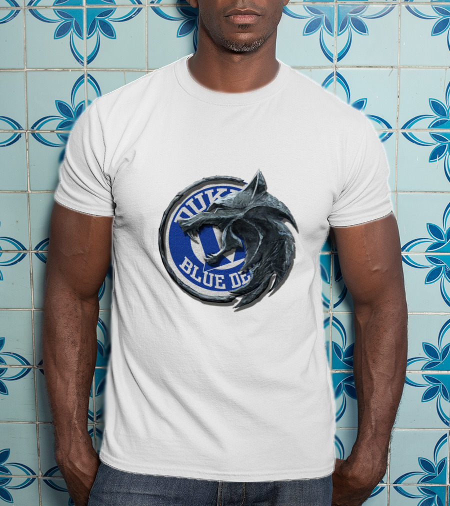 Duke Blue Devils Logo With Fierce Wolf Design Cht1Twnc2005 T-Shirt