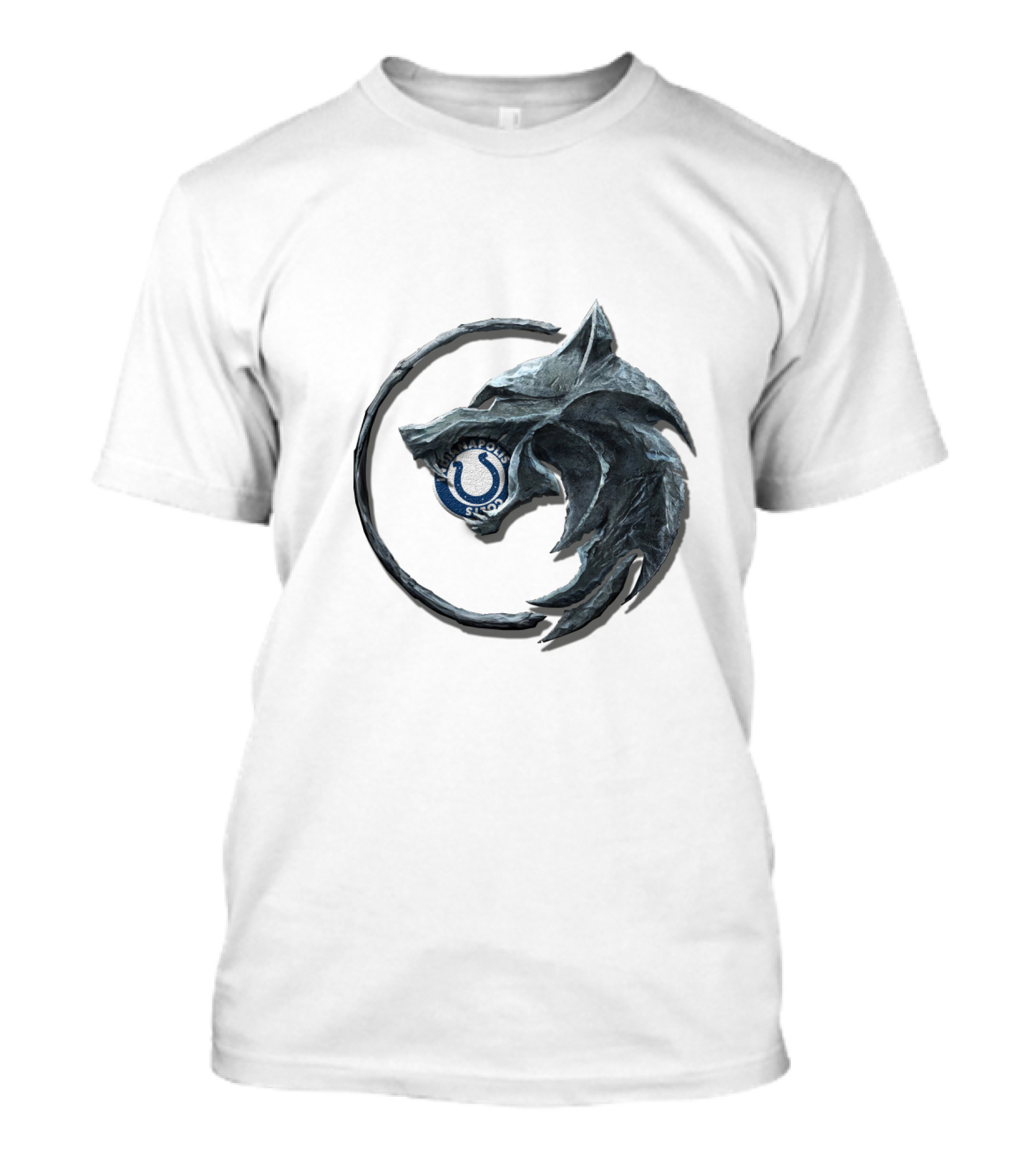 Indianapolis Colts Witcher Wolf Medallion T-Shirt