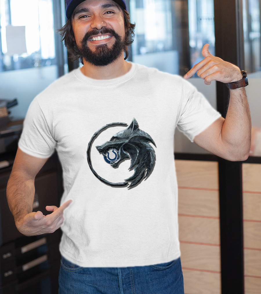 Indianapolis Colts Witcher Wolf Medallion T-Shirt