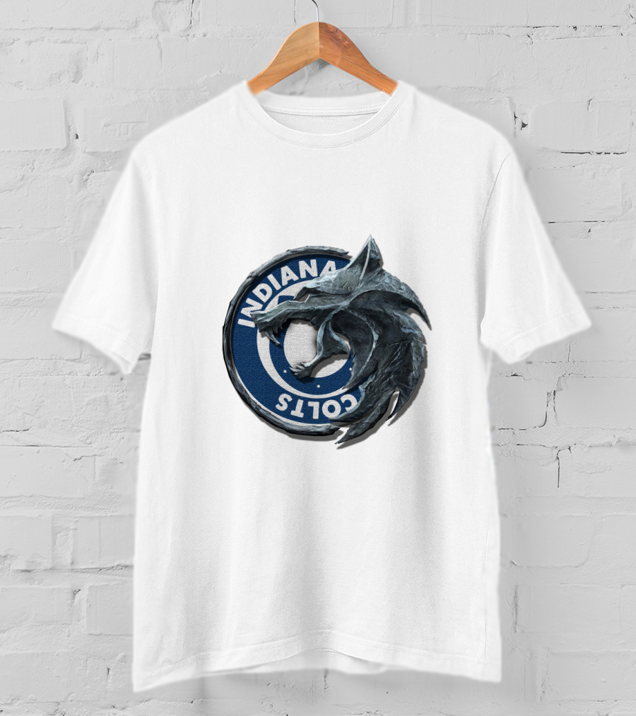 Indiana Colts Wolf Hybrid Logo T-Shirt