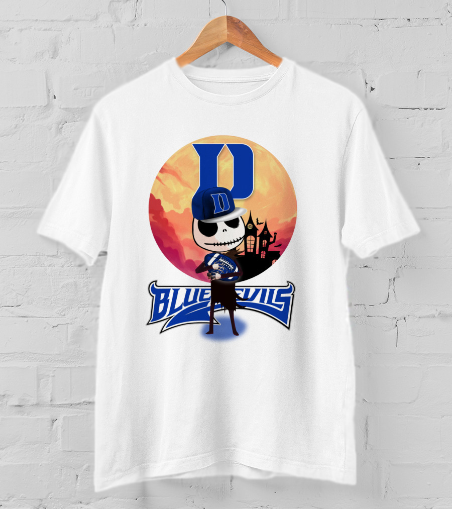 Duke Blue Devils Skeleton Halloween Scene T-Shirt