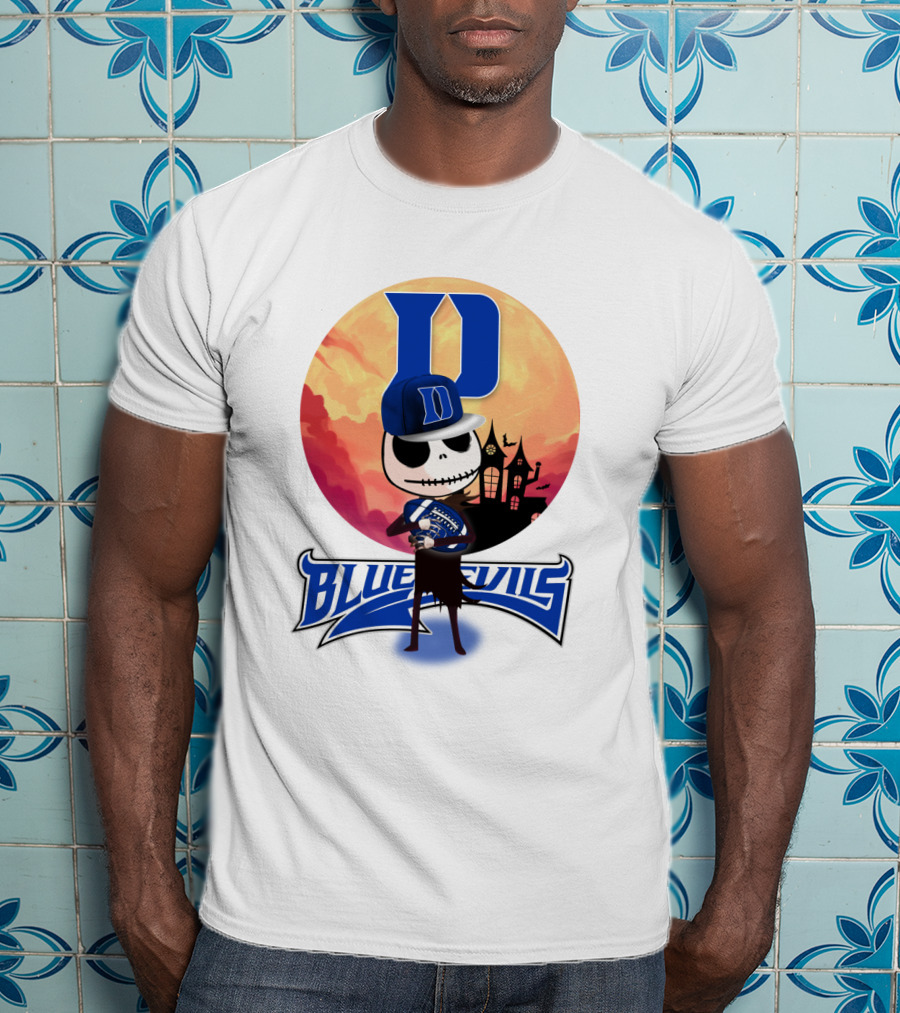 Duke Blue Devils Skeleton Halloween Scene T-Shirt
