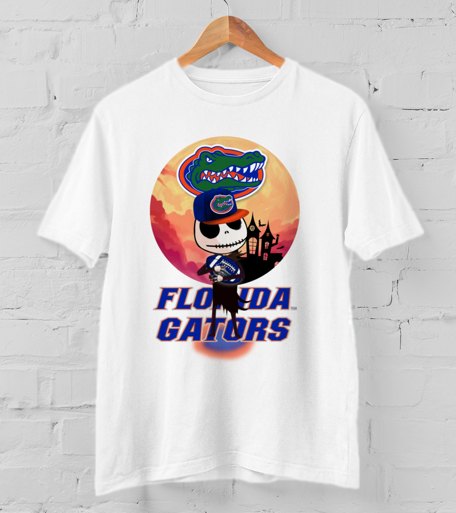 Florida Gators Jack Skellington Sunset Scene T-Shirt