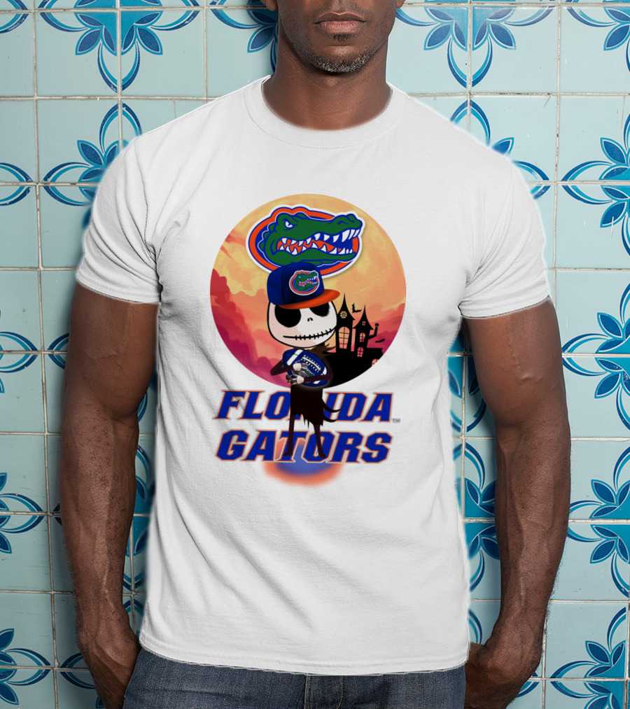 Florida Gators Jack Skellington Sunset Scene T-Shirt