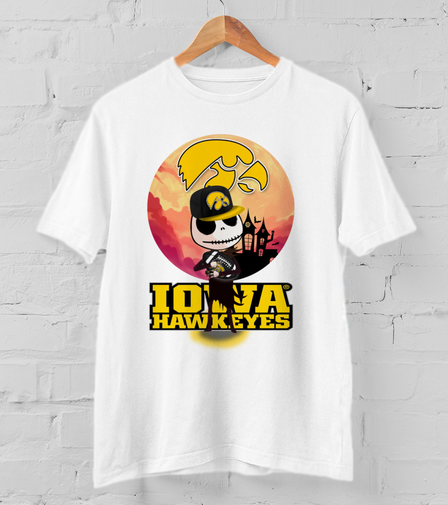 Iowa Hawkeyes Halloween Skull T-Shirt