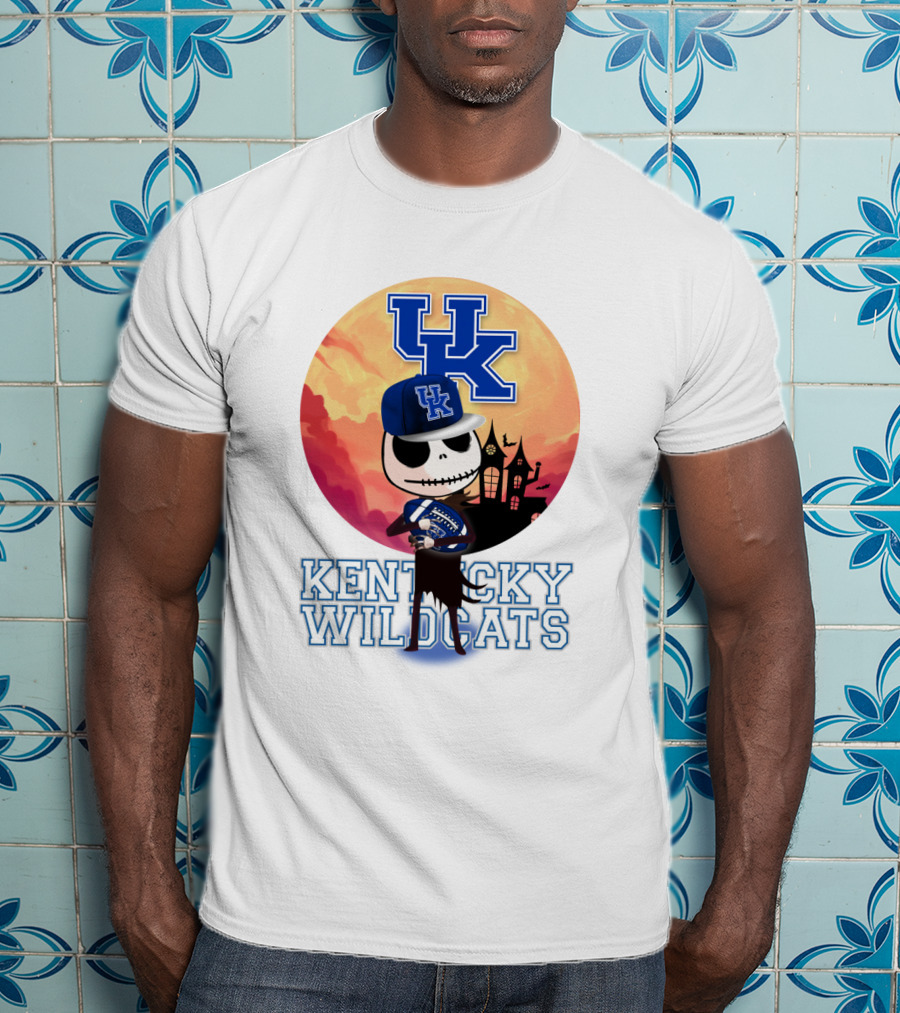 Kentucky Wildcats Skeleton With Uk Logo And Spooky T-Shirt