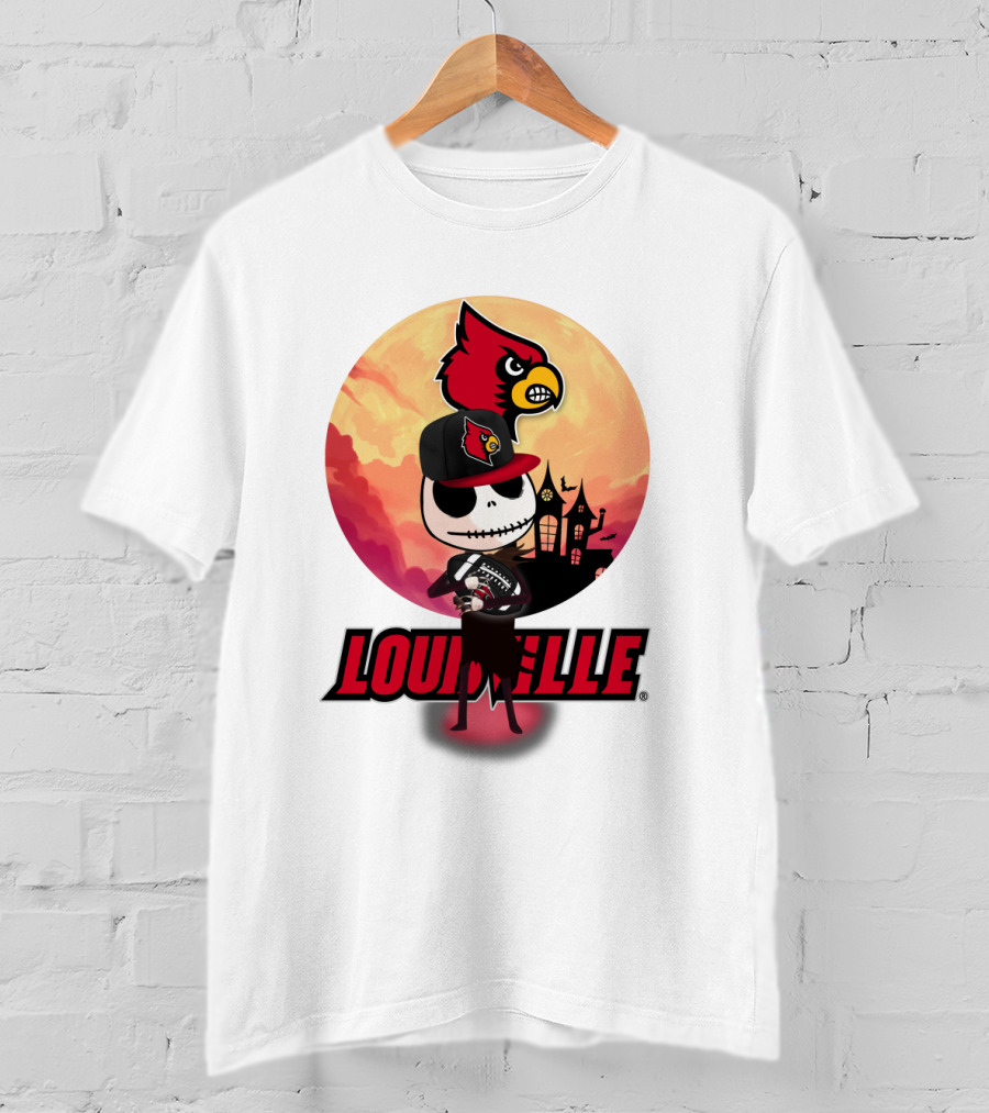 Louisville Cardinals Jack-O-Lantern Halloween Crossover Nightmare Before Christmas T-Shirt