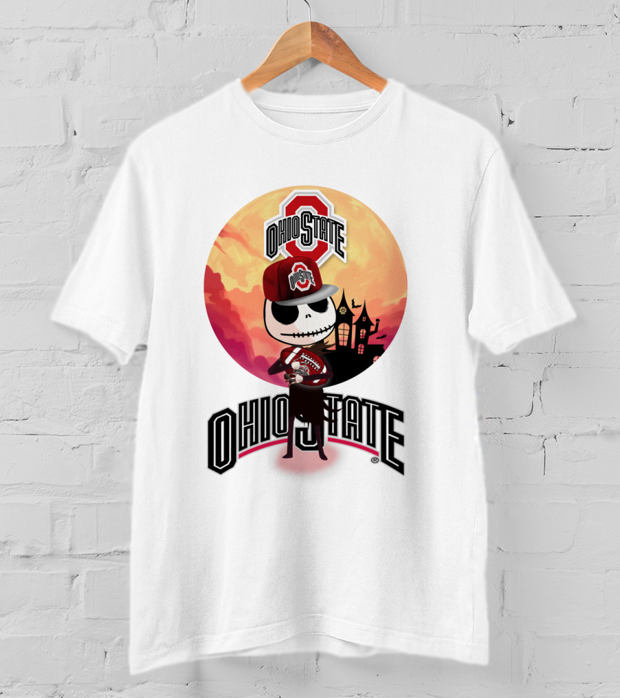 Ohio State Skeleton Character With Hat And Scarf T-Shirt