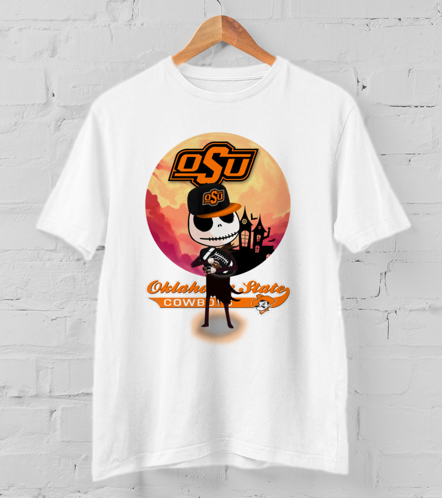 Osu Oklahoma State Cowboys Halloween Character Football T-Shirt
