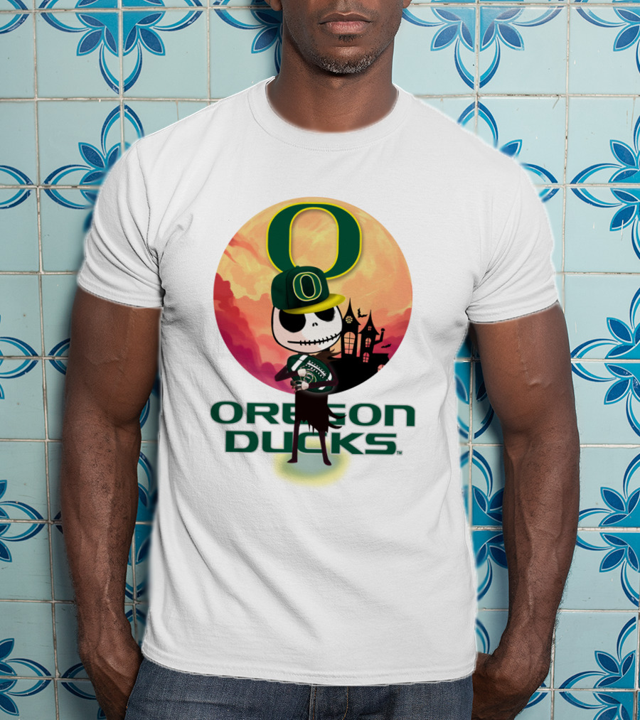 Oregon Ducks Halloween Skeleton O T-Shirt