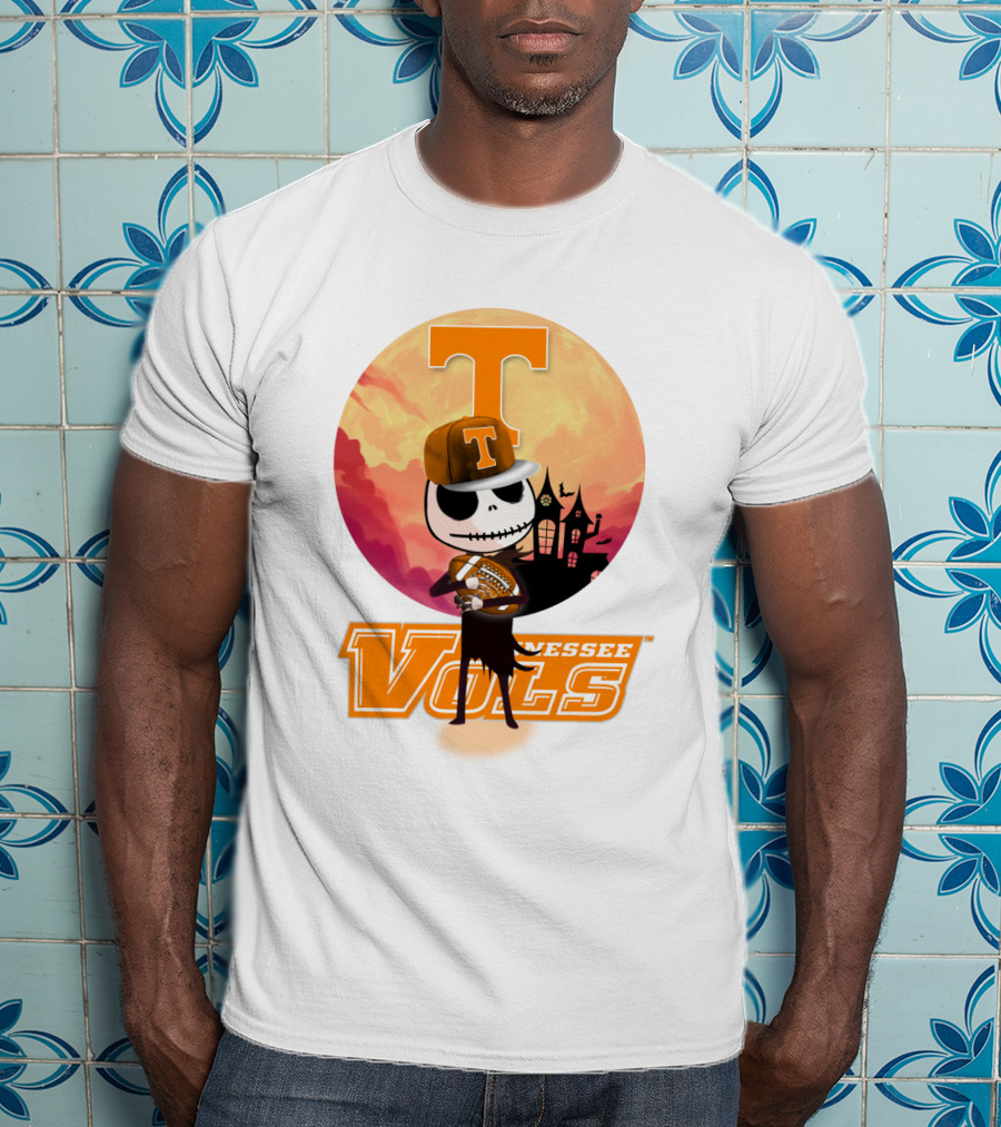 Tennessee Vols Jack Skellington Halloween Football T-Shirt