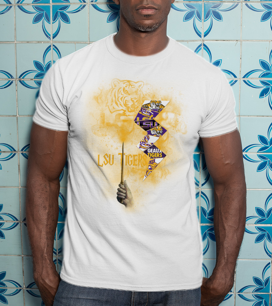 Lsu Tigers Geaux Tigers Lightning Wand T-Shirt