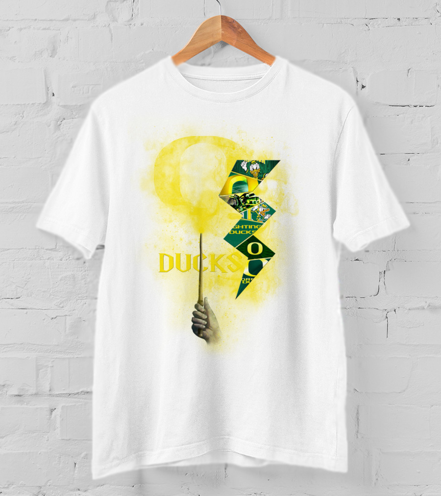 Oregon Ducks Lightning Bolt Logo Collage T-Shirt
