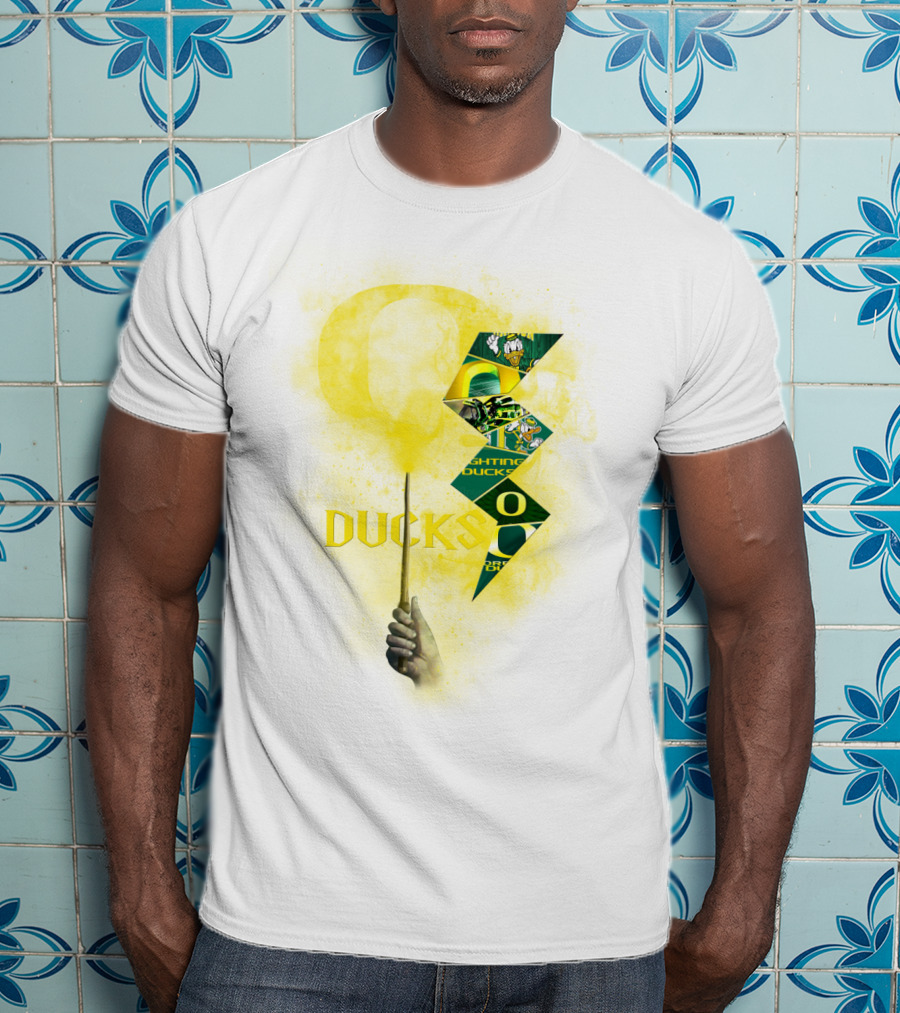 Oregon Ducks Lightning Bolt Logo Collage T-Shirt
