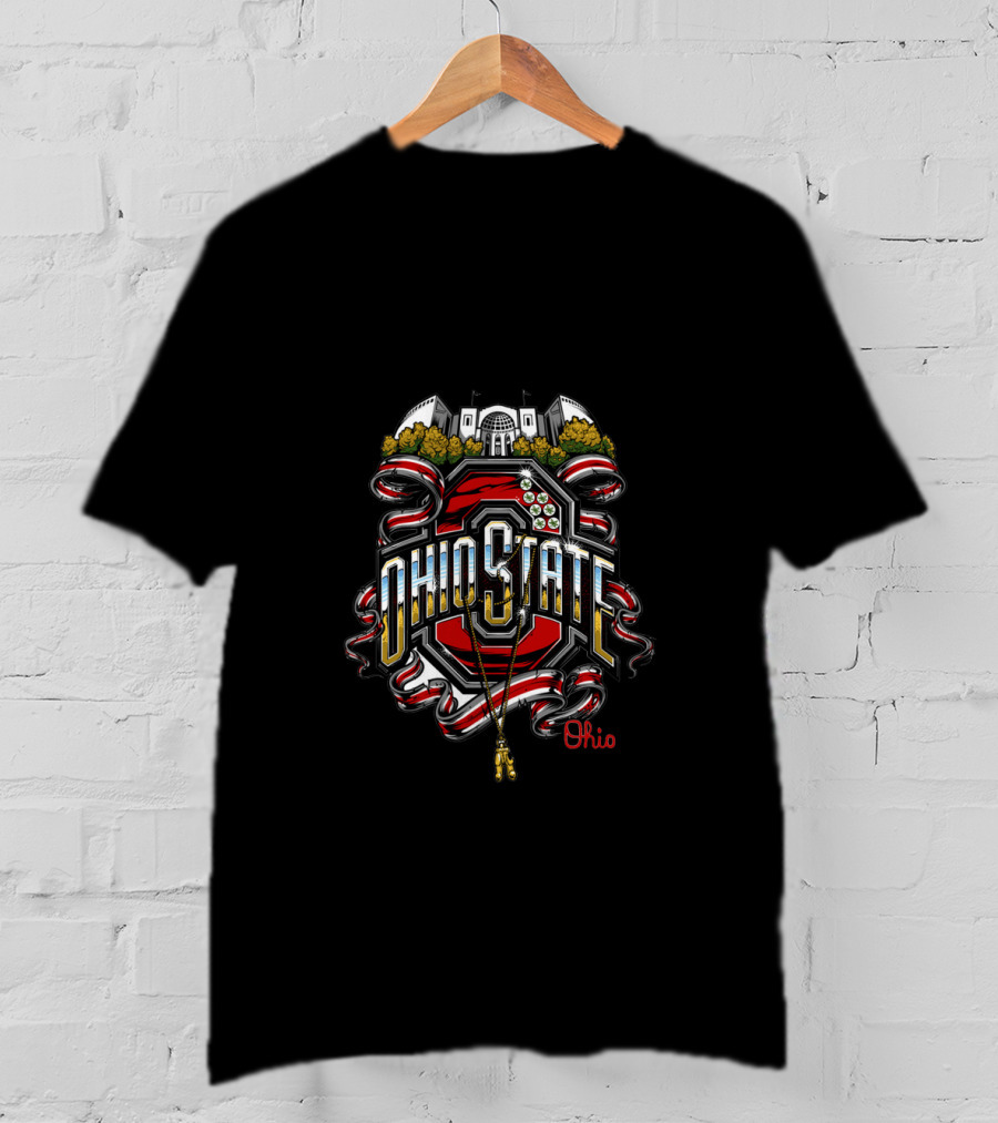 Ohio State Buckeyes Logo With Stadium And Ohio T-Shirt