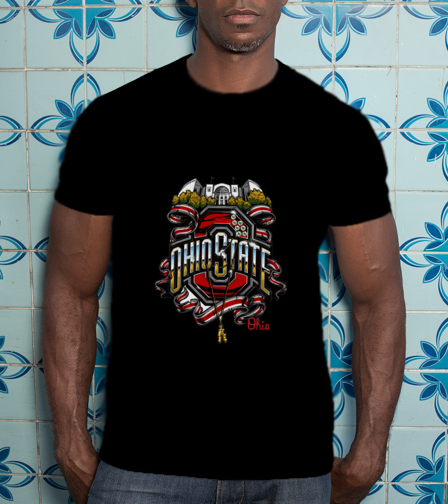 Ohio State Buckeyes Logo With Stadium And Ohio T-Shirt