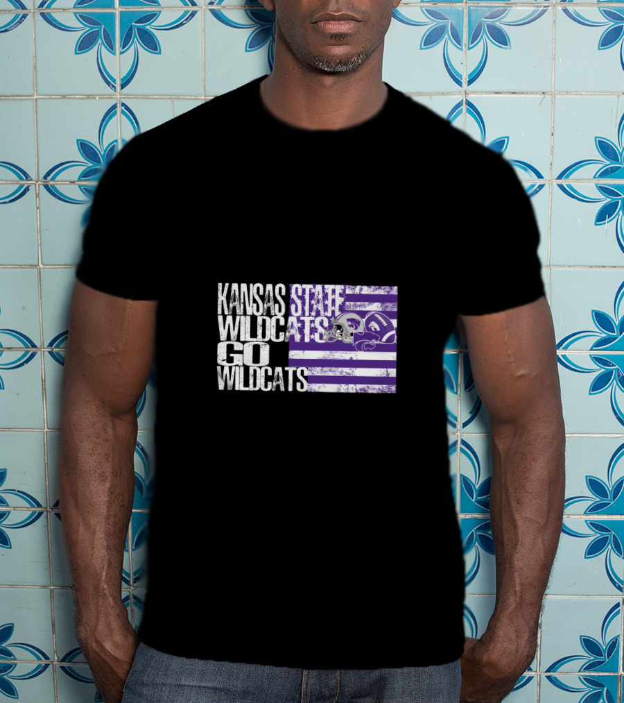 Kansas State Wildcats Go Wildcats Flag T-Shirt