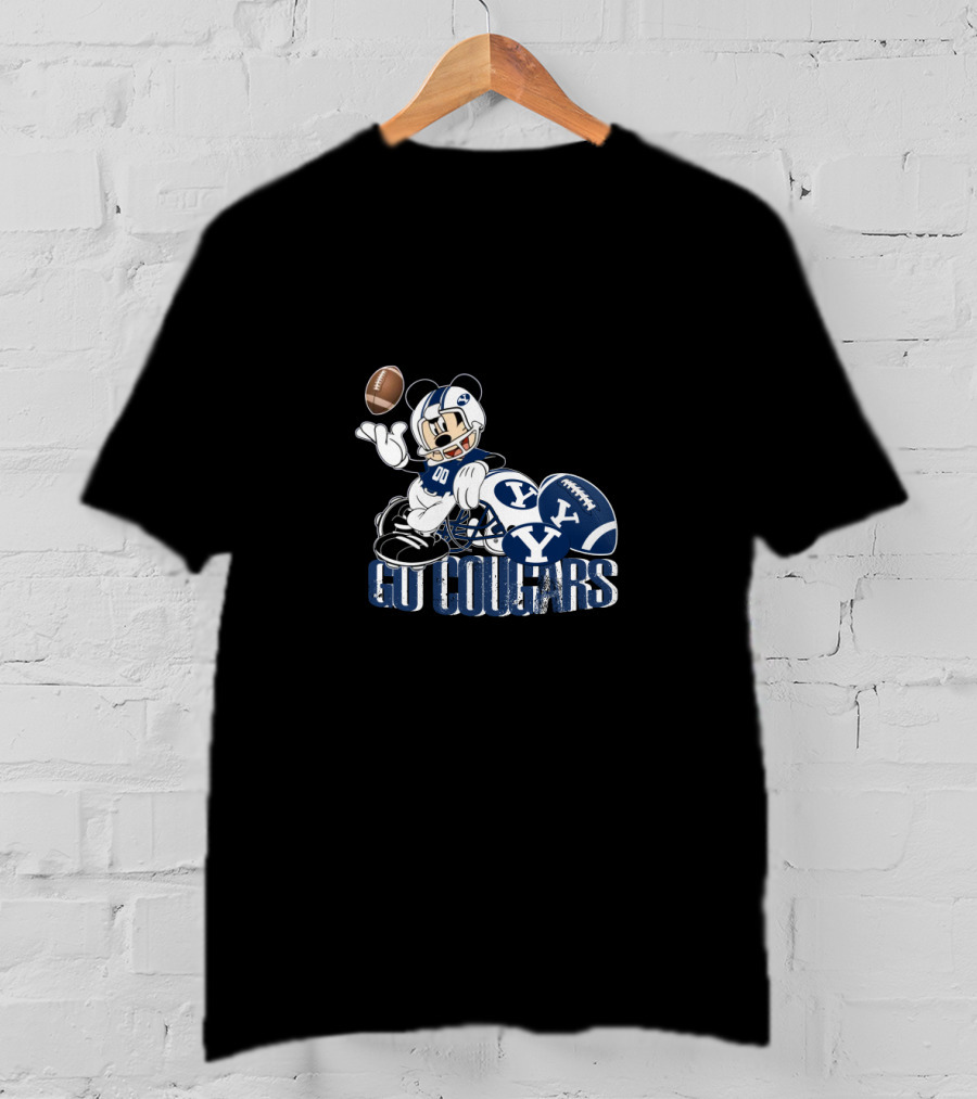 Go Cougars Football Mickey Byu Fan Gear T-Shirt