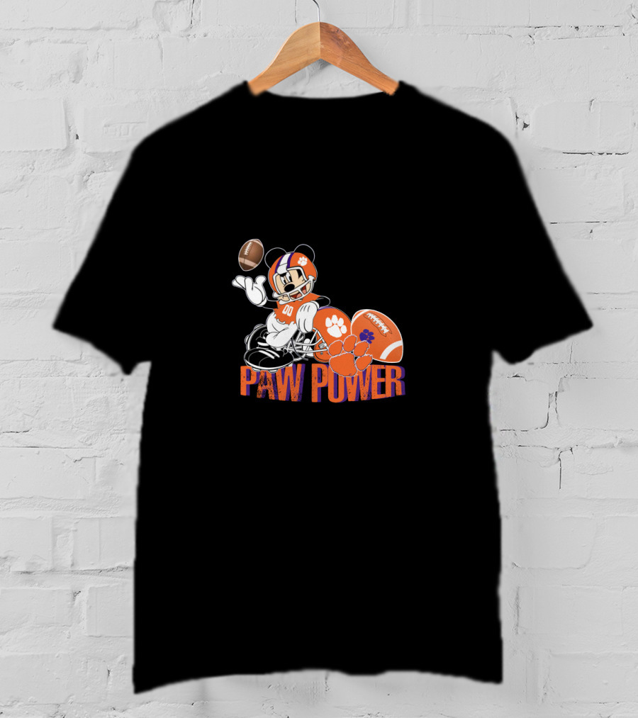 Paw Power Chtnca8005 Football Mouse Character Orange Helmet T-Shirt
